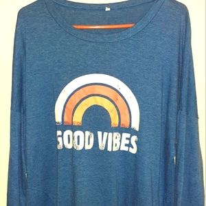 Good Vibes rainbow sweatshirt size xl